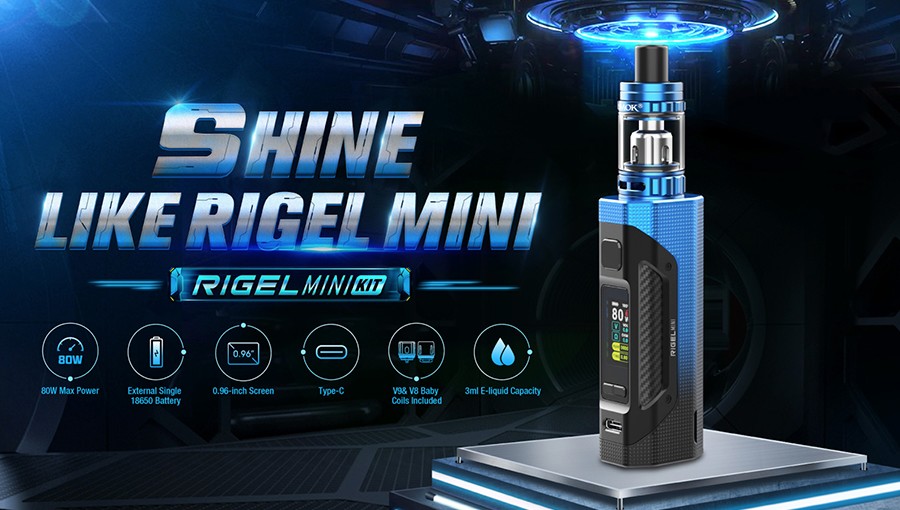 The Smok Rigel Mini kit is a pocket-sized kit that has been designed for sub ohm vaping.